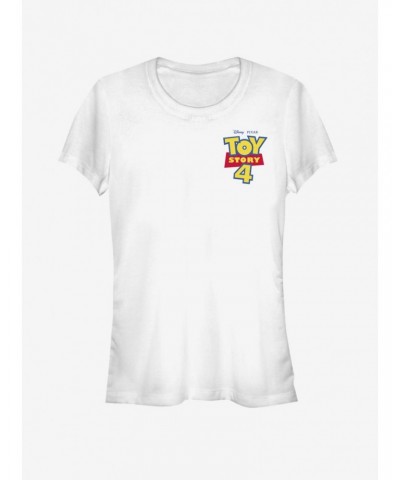 Disney Pixar Toy Story 4 Chest Color Logo Girls White T-Shirt $6.45 T-Shirts