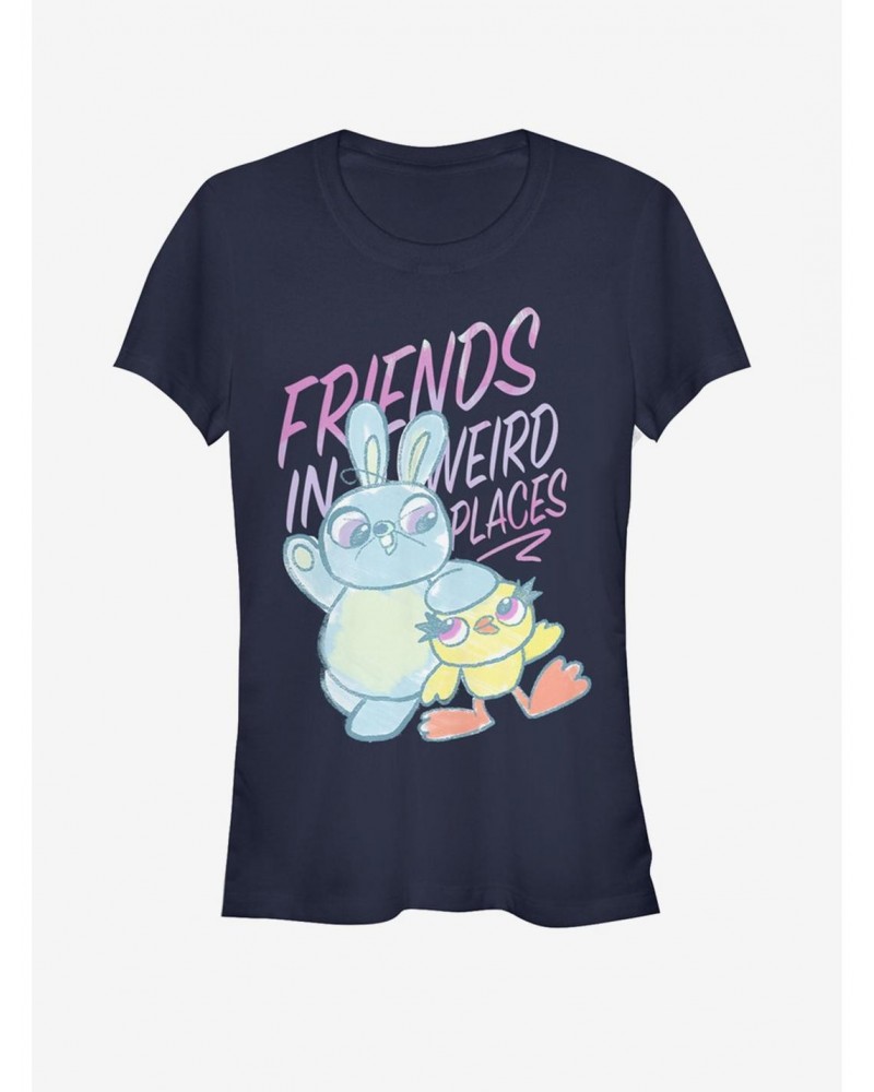 Disney Pixar Toy Story 4 Friends Sketch Girls Navy Blue T-Shirt $6.62 T-Shirts