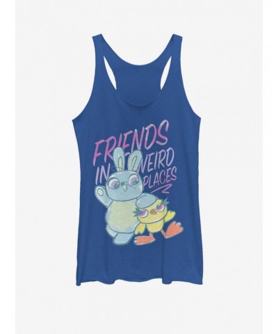 Disney Pixar Toy Story 4 Friends Sketch Girls Heathered Royal Blue Tank Top $6.16 Tops