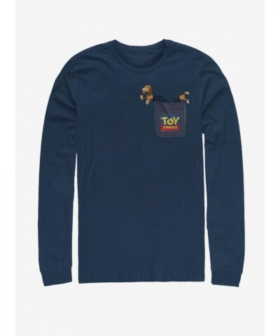 Disney Pixar Toy Story Slinky Dog Faux Pocket Long-Sleeve T-Shirt $11.52 T-Shirts